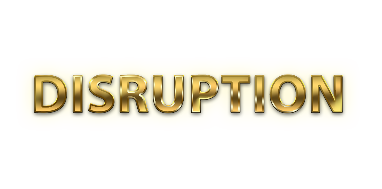 Disruption word png, Disruption png,  WORD Disruption gold text typography PNG images free